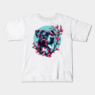 Treeing Tennessee Brindle Blossoms in Spring's Embrace Kids T-Shirt